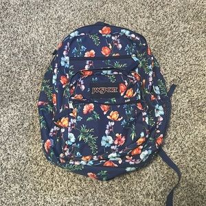 Navy floral Jansport backpack